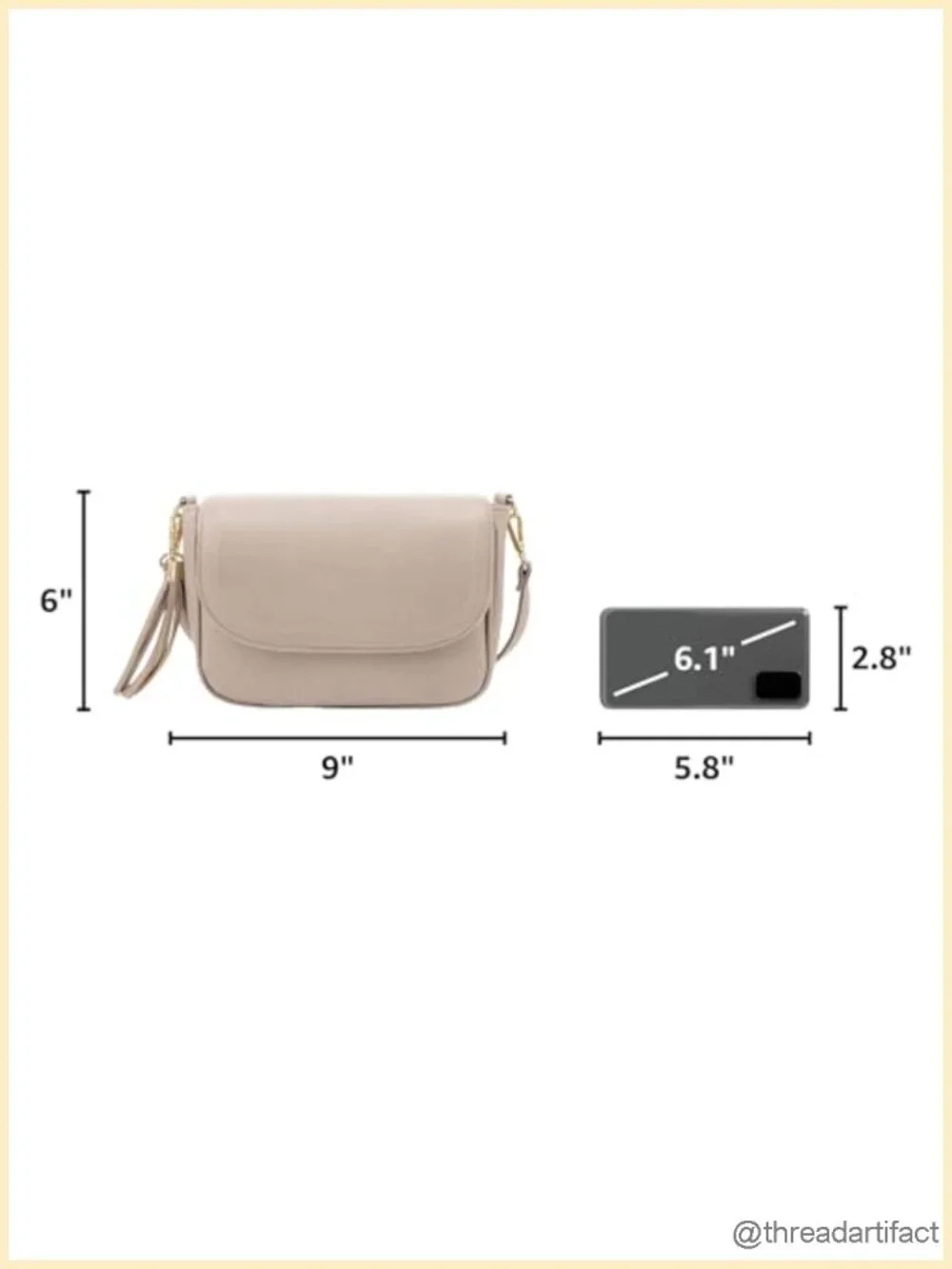Small Flap Saddle Crossbody Bag with Tassel Vegan Leather Shoulder Purse